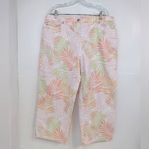 Ruby Rd women's tropical print cropped pants size (18)